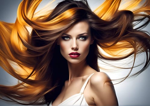 Fashion portrait of the artistic beautiful woman
