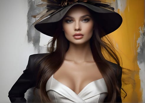 Fashion portrait of the artistic beautiful woman