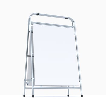 White blank advertising stand 3D rendering illustration isolated on white background