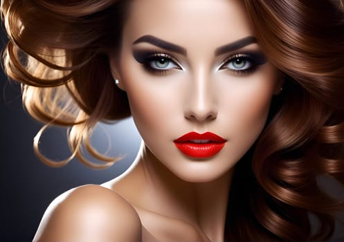 Fashion portrait of the artistic beautiful woman