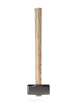 Hand tools big hammer 3D rendering illustration isolated on white background