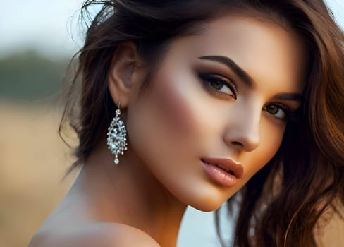 Fashion portrait of the artistic beautiful woman