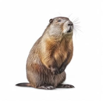 Nutria isolated on white AI generated image