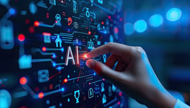 AI Artificial intelligence and machine learning. Business and technology concept.