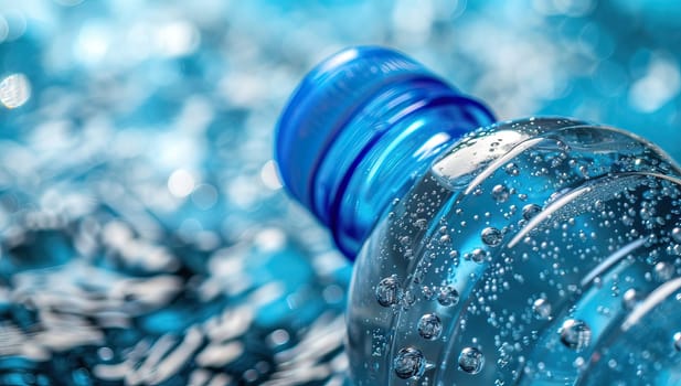 Close up of a plastic mineral water bottle