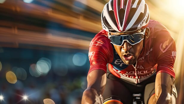 Cyclist riding on the road during the race. Concept of sport and healthy lifestyle.