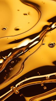 Elegant waves of a golden liquid in motion, resembling smooth satin on a dark background.Abstract Golden Liquid Flow.