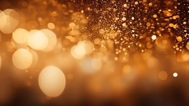 Sparkling Golden Bokeh Light Background.Elegant abstract background with bokeh defocused lights