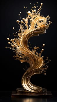 A vibrant splash of golden liquid captured in a moment of energetic movement.