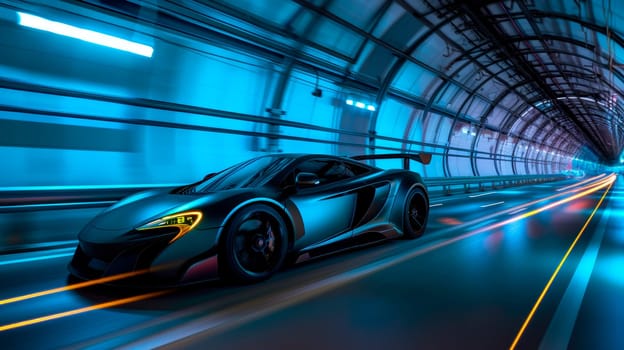 High speed, sports car - futuristic concept . AI generated