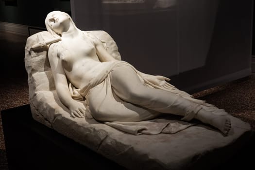Bassano del Grappa, Italy - December 2022: Recumbent Magdalene - Maddalena Giacente - by Antonio Canova, 1822.