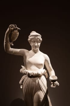 Bassano del Grappa, Italy - December 2022: statue of Hebe, famous ancient sculpture by Antonio Canova, 1796