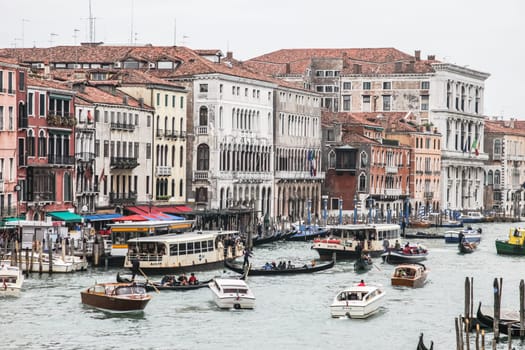 Venice, Italy - May 29, 2016: Venice in Italy, the architecture of the city, Venice is a popular tourist destination of Europe.