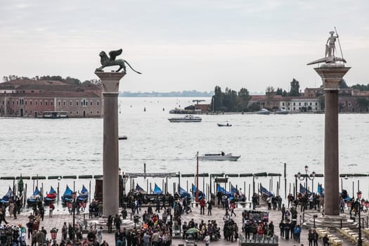 Venice, Italy - May 29, 2016: Venice in Italy, the architecture of the city, Venice is a popular tourist destination of Europe.