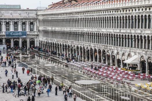 Venice, Italy - May 29, 2016: Venice in Italy, the architecture of the city, Venice is a popular tourist destination of Europe.