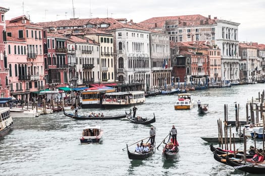 Venice, Italy - May 29, 2016: Venice in Italy, the architecture of the city, Venice is a popular tourist destination of Europe.