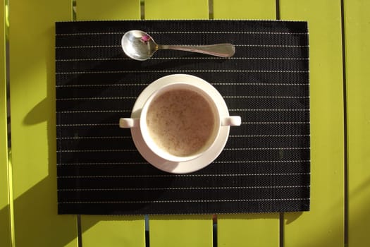 Restaurant menu. Dishes which give at restaurants. Soup in the cup