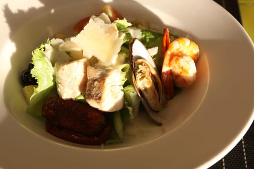 Restaurant menu. Dishes which give at restaurants. Salads, second courses, pizza and other.
