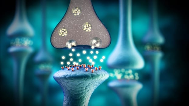 3D illustration of brain neurons. 3D illustration.