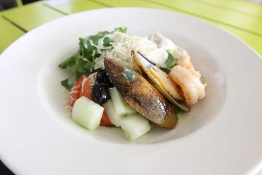 Restaurant menu. Dishes which give at restaurants. Salads, second courses, pizza and other.