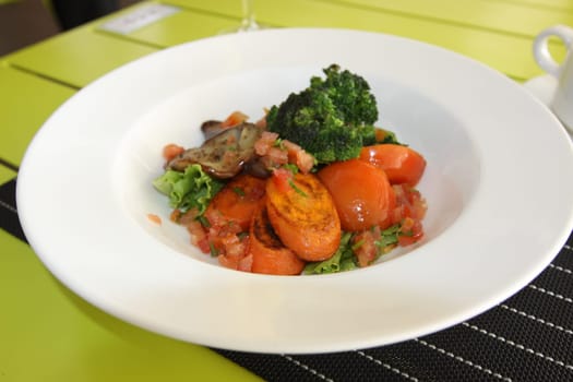 Restaurant menu. Dishes which give at restaurants. Salads, second courses, pizza and other.