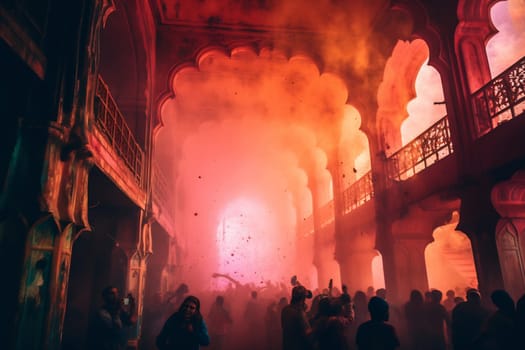 Persons with a enjoying Holi festivities.