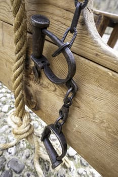 Detail of an ancient medieval torture instrument, history