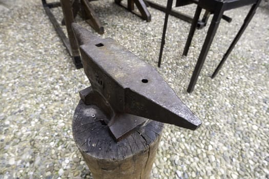 Detail of old tool for forging iron