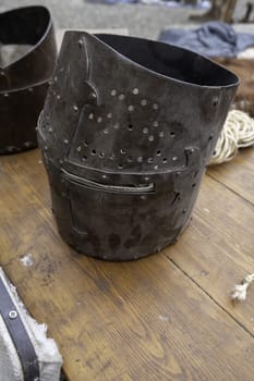 Detail of ancient protection for medieval battles, history