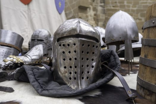 Detail of ancient protection for medieval battles, history
