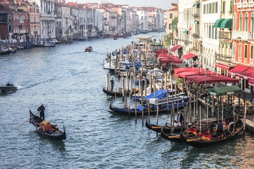 Venice, Italy - May 29, 2016: Venice in Italy, the architecture of the city, Venice is a popular tourist destination of Europe.