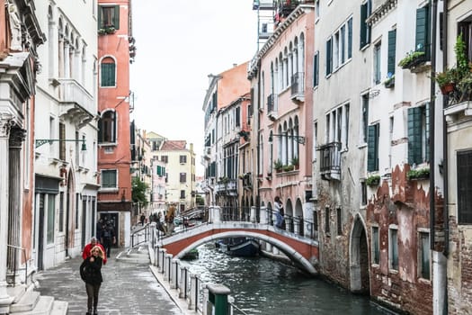 Venice, Italy - May 29, 2016: Venice in Italy, the architecture of the city, Venice is a popular tourist destination of Europe.