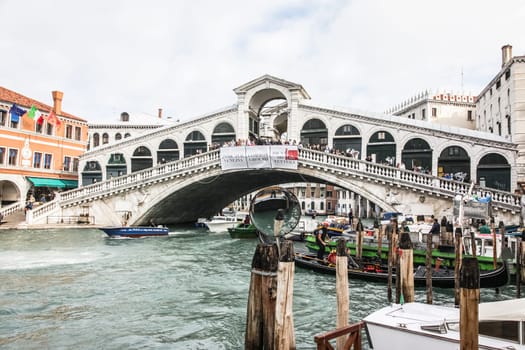 Venice, Italy - May 29, 2016: Venice in Italy, the architecture of the city, Venice is a popular tourist destination of Europe.