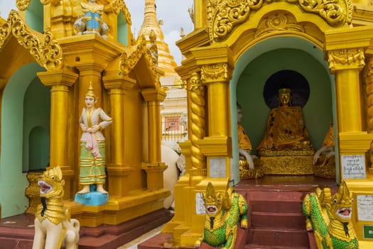 Yangon, Myanmar: 17 August 2020: The Shwedagon Pagoda. Shwedagon Pagoda is the most sacred Buddhist pagoda in Myanmar.