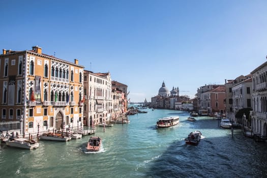 Venice, Italy - May 29, 2016: Venice in Italy, the architecture of the city, Venice is a popular tourist destination of Europe.