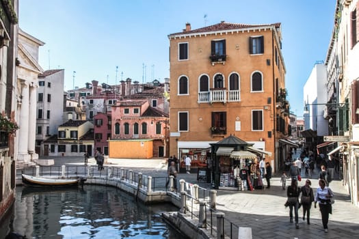 Venice, Italy - May 29, 2016: Venice in Italy, the architecture of the city, Venice is a popular tourist destination of Europe.
