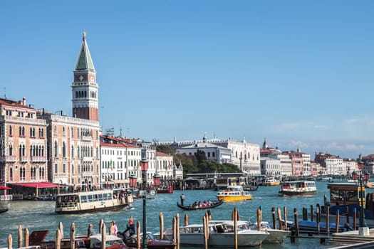 Venice, Italy - May 29, 2016: Venice in Italy, the architecture of the city, Venice is a popular tourist destination of Europe.