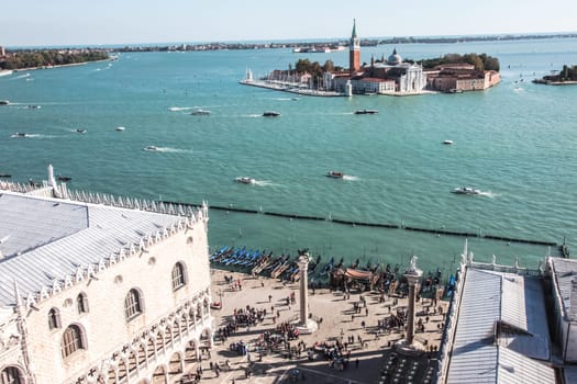 Venice, Italy - May 29, 2016: Venice in Italy, the architecture of the city, Venice is a popular tourist destination of Europe.