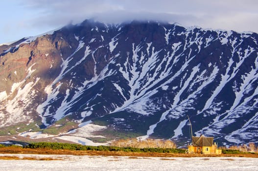 Nature of Kamchatka. Landscapes and magnificent views of the Kamchatka Peninsula. The nature of Kamchatka, a burnt volcano, an area near a volcano.
