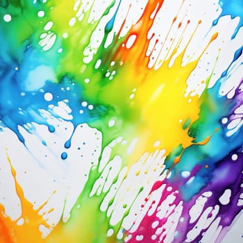 Washed-out watercolors as a background. Bright colors that run. Colorful splashes of color. AI generated image