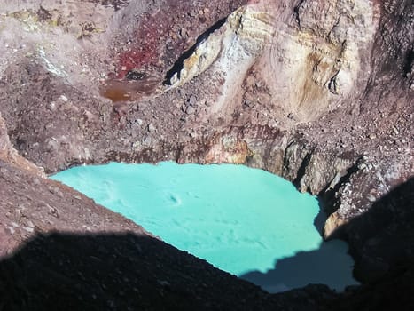 The nature of Kamchatka, a burnt volcano, an area near a volcano