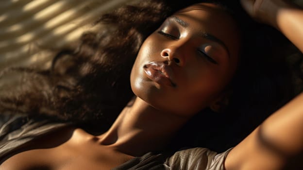 black african female model, beauty close-up portrait, ai