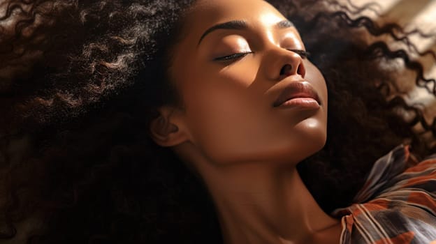 black african female model, beauty close-up portrait, ai