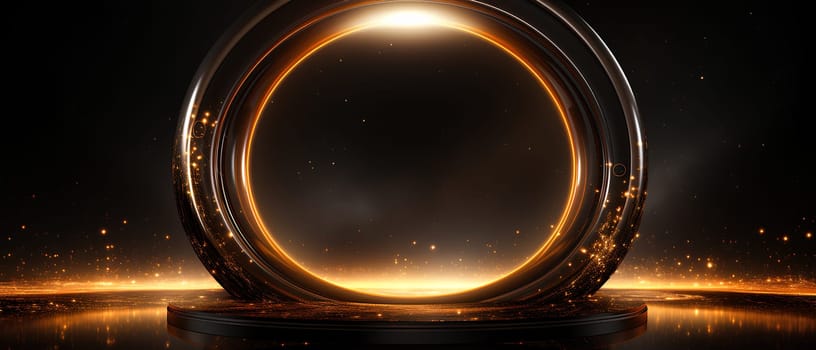 Illustration of a circular gold stage. Suitable for use in making logo or icon, designing website or printed materials, promotional products, social media. You can find many other ways by creativity.