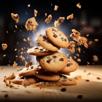 Chocolate chip cookies. Food sweet. Generate Ai