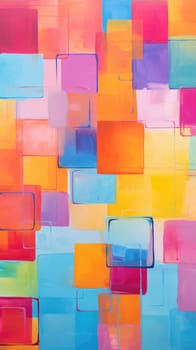 fun colorful squares tile art, ai