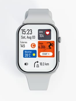 Smartwatch isolated on white background. 3D illustration.