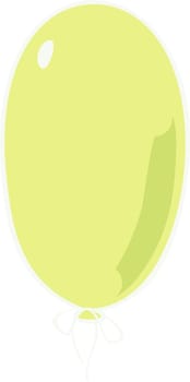Texture or background.Yellow oblong gel balloon isolated on white background