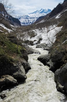 Nature of Kamchatka. Landscapes and magnificent views of the Kamchatka Peninsula. The nature of Kamchatka, a burnt volcano, an area near a volcano.