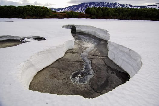 Nature of Kamchatka, Mud volcanoes and steam geysers in Kamchatka.